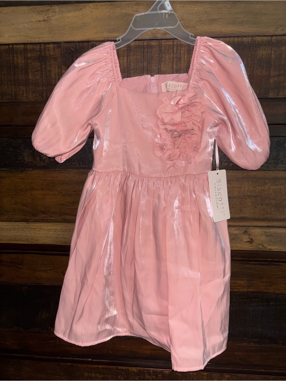 ✨NWT Biscotti Toddler Pink Iridescent Puff-Sleeve Party Dress✨
